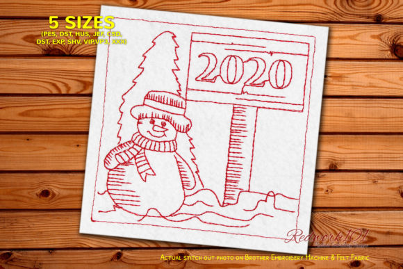 2020 Snowman Bluework: A Charming Winter Embroidery