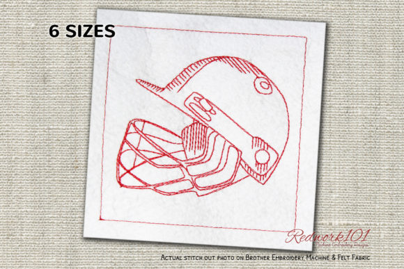 A Cricket Helmet Embroidery Design for Handmade Sports Goods
