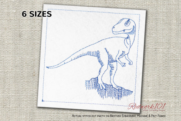Allosaurus Dinosaurs Lineart: A Bold Embroidery Design