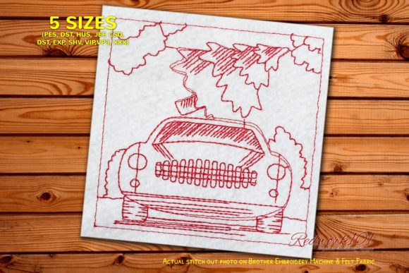 Charming Car with Christmas Tree Lineart Design