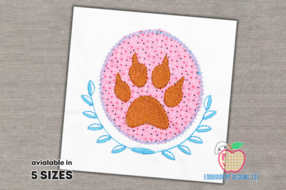 Charming Foot Print of the Dog Applique