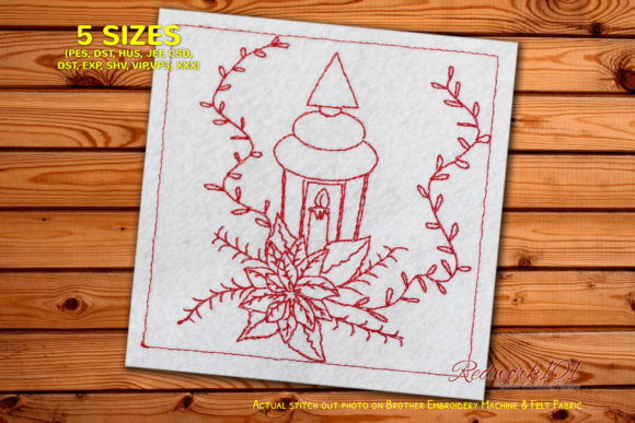Christmas Bouquet Redwork Design: A Festive Embellishment