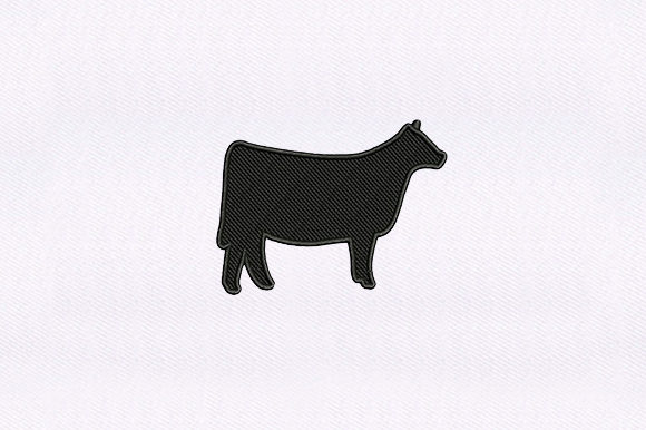 Heifer Silhouette: A Premium Embroidery Design