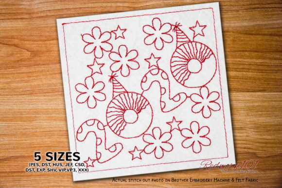 New Year Design with Blossom Flower