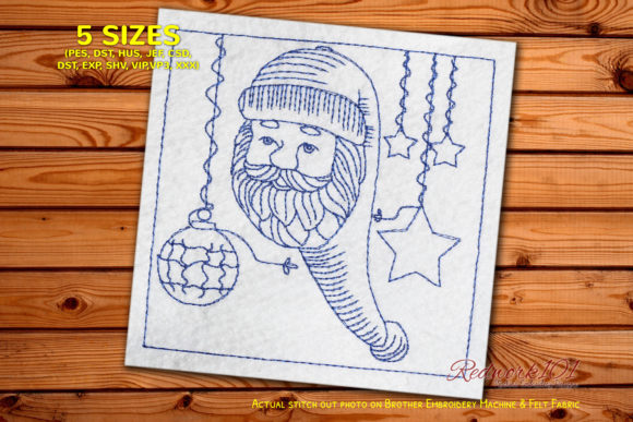 Reviewing Santa's Face Redwork for Holiday Collections