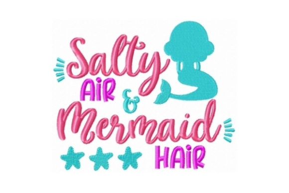 Salty Air Mermaid Hair: A Charming Embroidery Design
