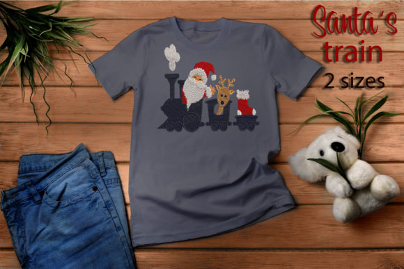 Santa's Train: A Charming Christmas Embroidery