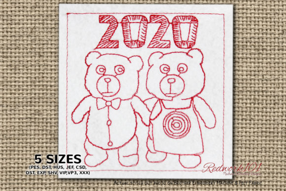Teddy Bear Couple New Year Celebration